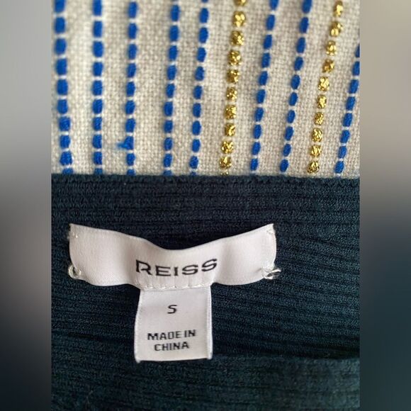 Reiss lara knit dress In Dark Green Size Small Long Sleeve Off Shoulder - Picture 13 of 13